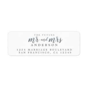 Future Mr Mrs Silver Ink Script Return Address Return Address Label