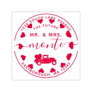 Future Mr & Mrs Vintage Truck 5 L Return Address Self-inking Stamp