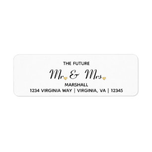 Future Mr & Mrs Wedding Address Return Label