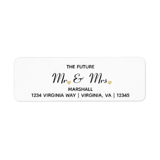 Future Mr & Mrs Wedding Address Return Label