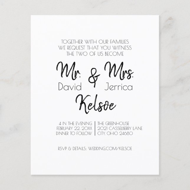 Future Mr. & Mrs. Wedding Invitation Flyer (Front)