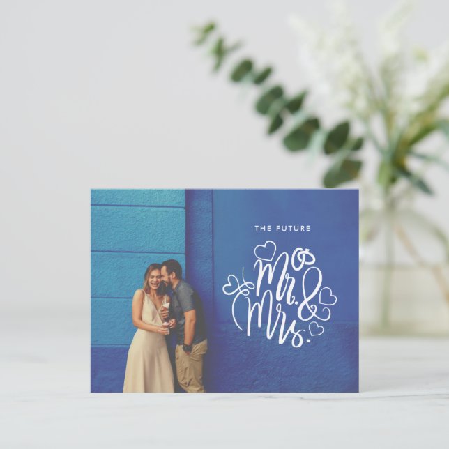 Future Mr Mrs Wedding Photo Save the Date  Announcement Postcard (Standing Front)