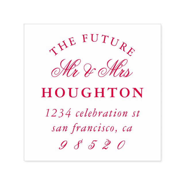 Future Mr. & Mrs. Wedding Return Address Self-inking Stamp (Design)