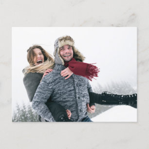 Future Mr & Mrs Winter Tree Snow Blue Watercolor Announcement Postcard