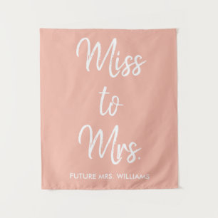 Future Mrs Backdrop Peach Bridal Shower Photobooth Tapestry