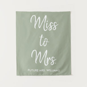 Future Mrs Backdrop Sage Bridal Shower Photo Booth Tapestry