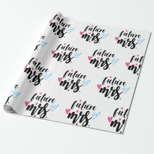 Simple Miss to Mrs Black Bridal Shower Wrapping Paper