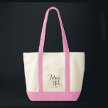Future Mrs Black Modern Script Wedding Tote<br><div class="desc">Future Mrs | Custom Name Wedding Tote Bag with bold,  script typography and personalised with your future last name. Shown in pink,  however you can choose your tote colour and style.</div>