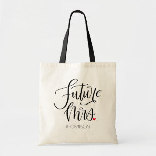 Future Mrs. Black Modern Typography Custom Tote Bag