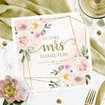 Future Mrs Blush Floral Geometric Bridal Shower Napkin<br><div class="desc">Future Mrs Blush Floral Geometric Bridal Shower</div>