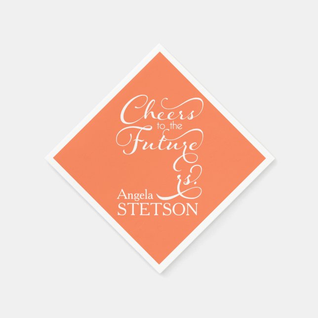 Future Mrs Bridal Shower | Coral Napkin (Corner)