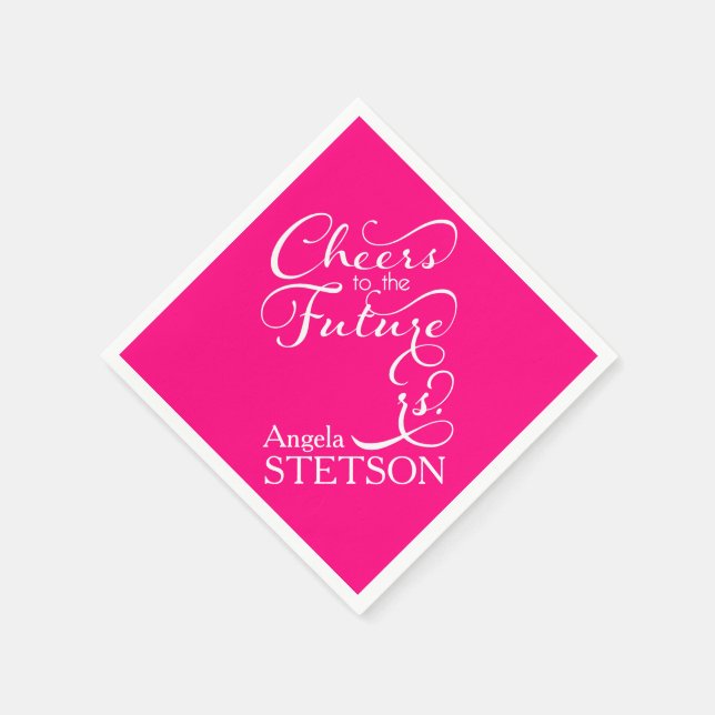 Future Mrs Bridal Shower | Hot Pink Napkin (Corner)
