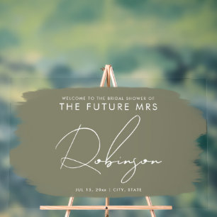 FUTURE MRS Bridal Shower Welcome Paint Sage Acrylic Sign
