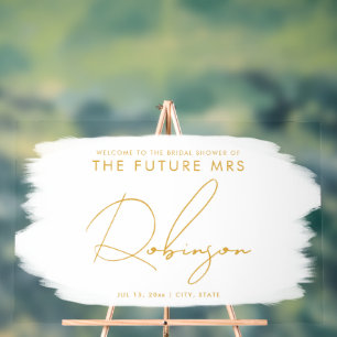 FUTURE MRS Bridal Shower Welcome Paint White Acrylic Sign