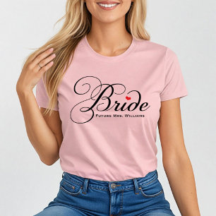 Future Mrs Bride Black Custom Script Wedding T-Shirt