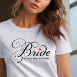 Future Mrs. Bride Black Custom Script Wedding Tri-Blend Shirt<br><div class="desc">Cute and classy bridal shirt can be customised with your "Future Mrs." name.</div>