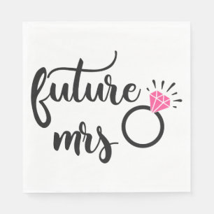 Future Mrs Bride To Be Bridal Shower Engagement Napkin