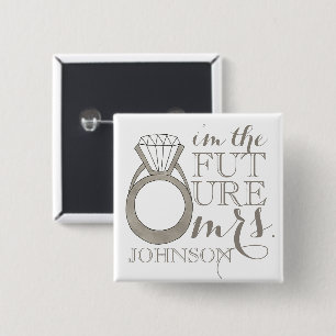Future MRS. Bride-to-Be Diamond Engagement Ring 15 Cm Square Badge