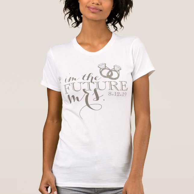 Future MRS. Bride-to-Be Diamond Engagement Ring T-Shirt (Front)