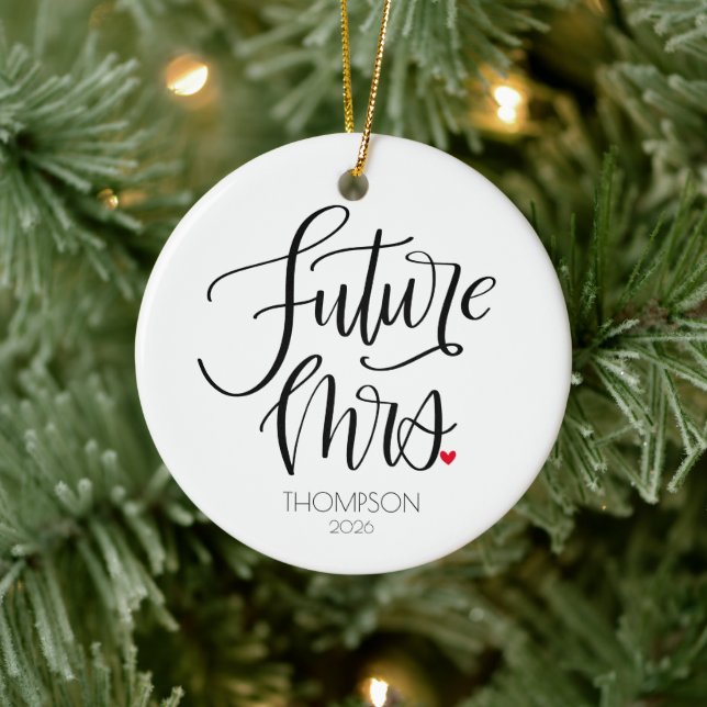 Future Mrs | Bride to Be Photograph  Ceramic Ornament (Tree)