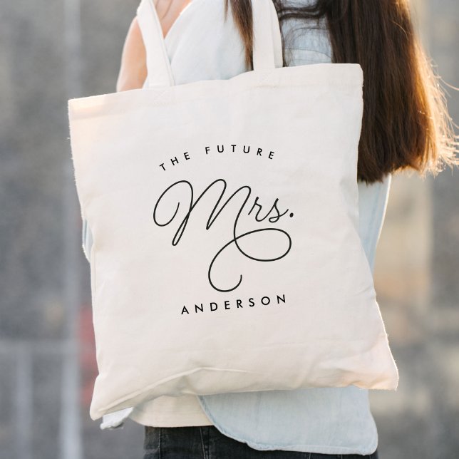Future Mrs Bride Wedding Calligraphy Tote Bag (Creator Uploaded)