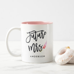 Future Mrs. Calligaphy Personalised Two-Tone Coffee Mug