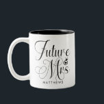 Future Mrs Calligraphy Personalised Coffee Mug<br><div class="desc">Future Mrs Calligraphy Personalised Coffee Mug - Lovely mug features pretty,  script calligraphy and is personalised with your name.</div>