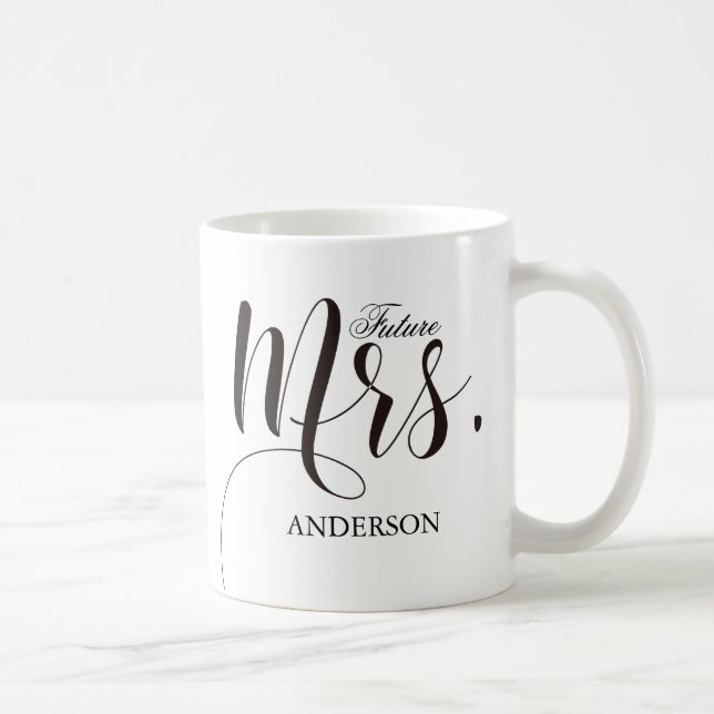 Future Mrs.Calligraphy Personalised Coffee Mug (Right)