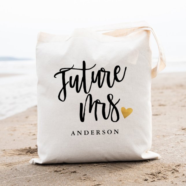 Future Mrs. calligraphy Tote Bag (Creator Uploaded)