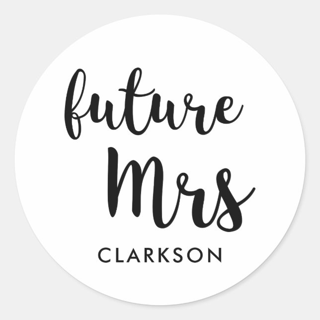 Future Mrs Classic Round Sticker (Front)