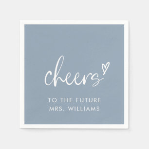 Future Mrs Dusty Blue Bridal Shower Napkin