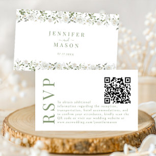 Future Mrs Floral Wedding RSVP QR code card