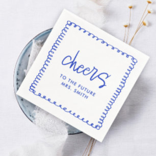 Future Mrs French Blue Bridal Shower Cheers Napkin