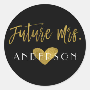 Future Mrs. Gold Foil Bridal Shower Sticker