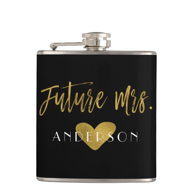 Future Mrs. Gold Foil Bride Flask (Front)