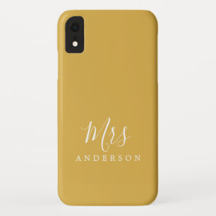Future Mrs Gold Ochre Chic Script Bride iPhone XR Case