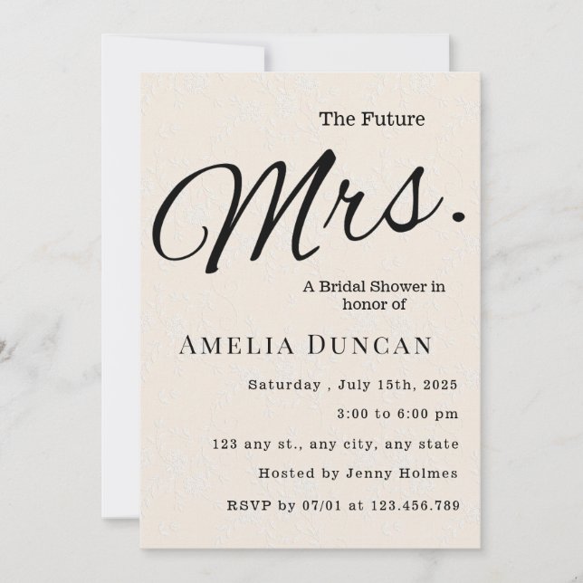Future Mrs. Invitation (Front)