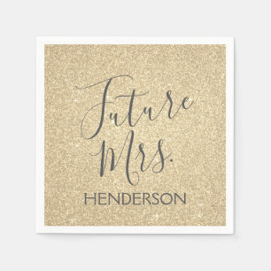 Future Mrs. Luxury Gold Sparkle Glitter Napkin