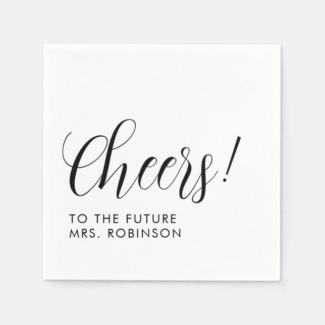 Future Mrs Minimalist Modern Bridal Shower Napkin (Front)