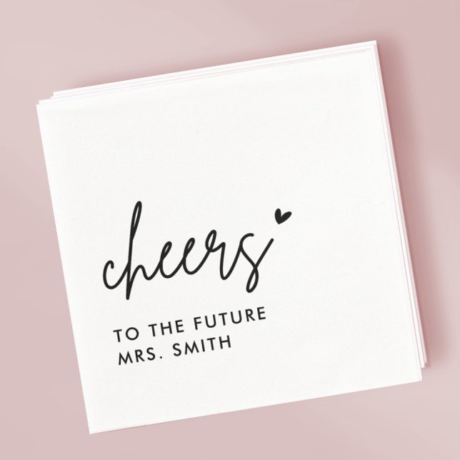 Future Mrs Modern Bridal Shower  Napkin (Creator Uploaded)