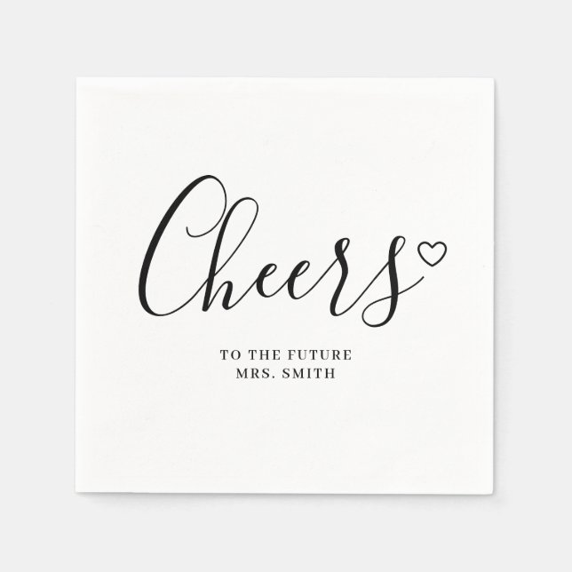 Future Mrs Modern Bridal Shower Napkins (Front)