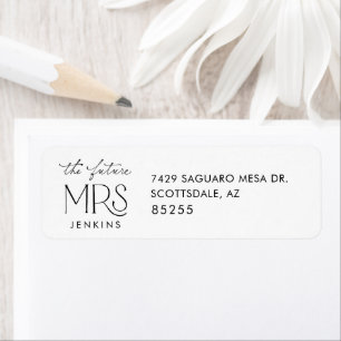 Future Mrs Modern Bridal Shower Return Address Label