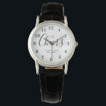 Future Mrs Modern gift Bridal Shower Watch<br><div class="desc">These elegant,  modern wedding or bridal shower Watches feature a simple black and white text design that exudes minimalist style. Add your initials or monogram to make them completely your own.</div>
