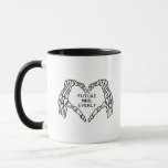 Future Mrs. Mug Gothic Skeleton Heart Hands<br><div class="desc">This is a gothic inspired "future mrs." mug featuring skeleton hands and a moody dark design. Edit all colours and wording to make this mug fit your event needs and personal style. Select "personalise this template" to make any further edits :)</div>