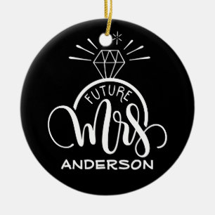 Future MRS - Personalised Christmas engagement Ceramic Ornament