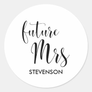 Future Mrs personalised Classic Round Sticker