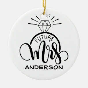 Future MRS - Personalised engagement present Ceramic Ornament