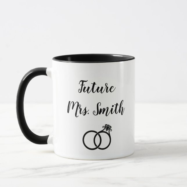 Future Mrs. Personalised Mug (Coloured Handle) (Left)