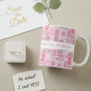 Future Mrs Pink Engagement Modern Script Coffee Mug