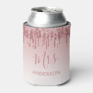 Future Mrs. Rose Gold Blush Pink Sparkle Glitter Can Cooler